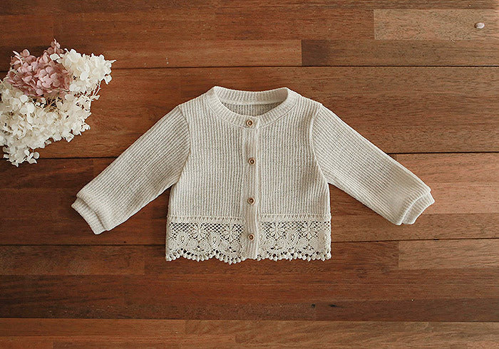 Korean Style Girls' Baby Infant Lace Air-conditioning Shirt ins Casual Sun-protective Clothing Cardigan Jacket All-match Cardigan