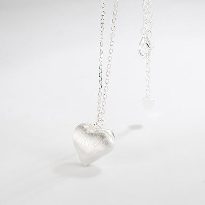 Korean Style Heart Necklace 925 Sterling Silver