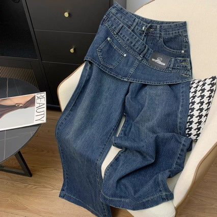 Korean Style High Waist Wide Leg Denim Pants