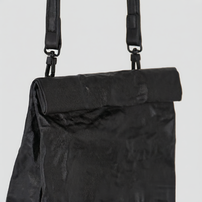 Korean Style Kraft Paper Crossbody Bag with Magnetic Closure