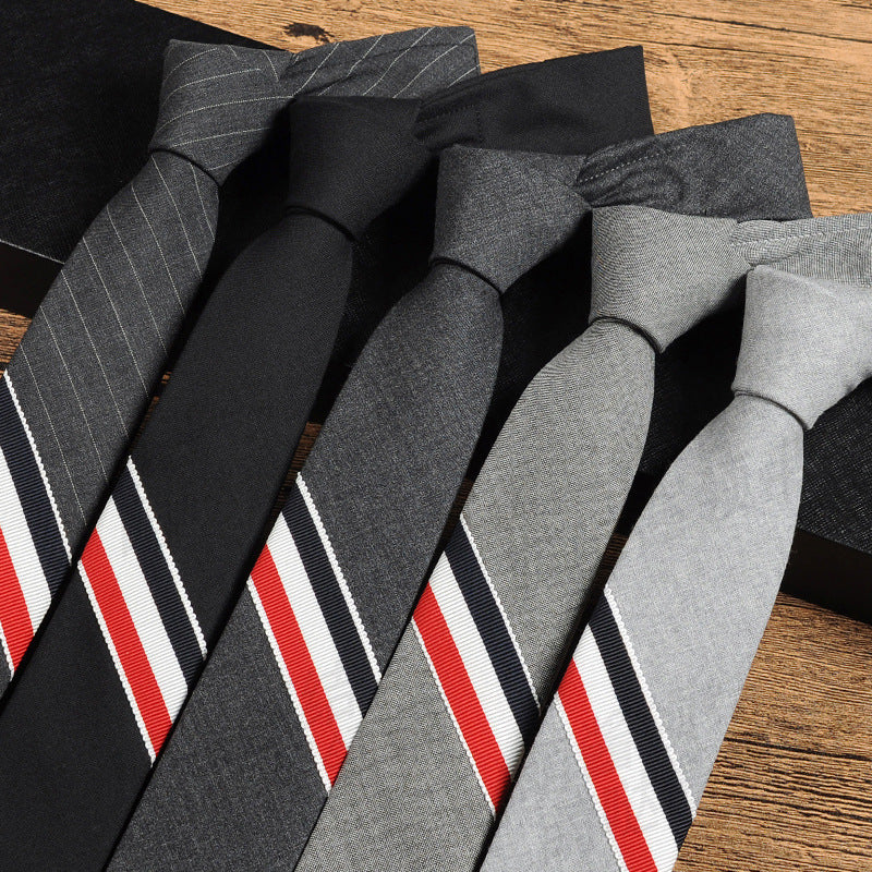 Korean Style Narrow Polyester Business Tie
