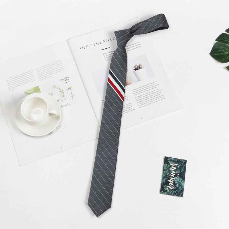Korean Style Narrow Polyester Business Tie