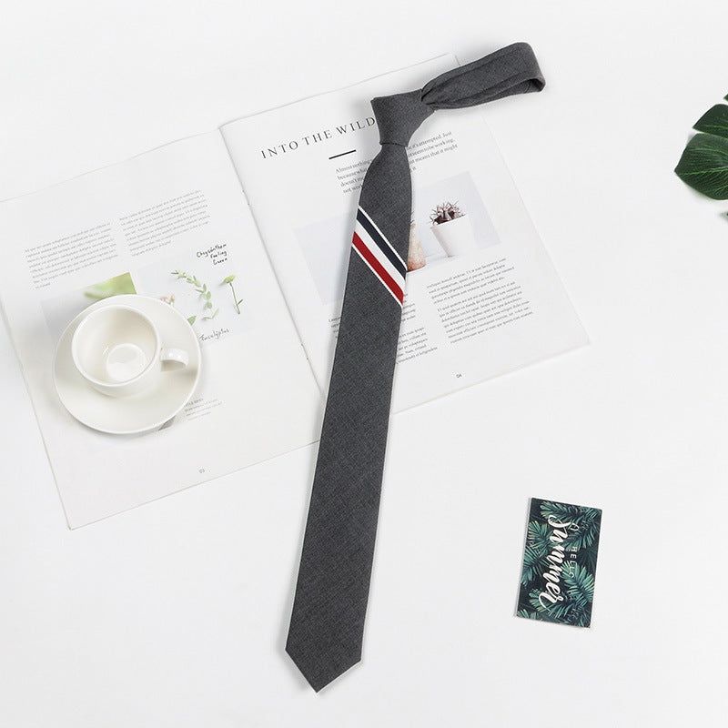 Korean Style Narrow Polyester Business Tie