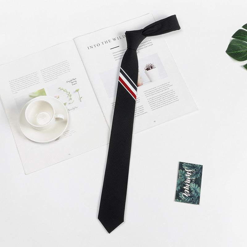 Korean Style Narrow Polyester Business Tie