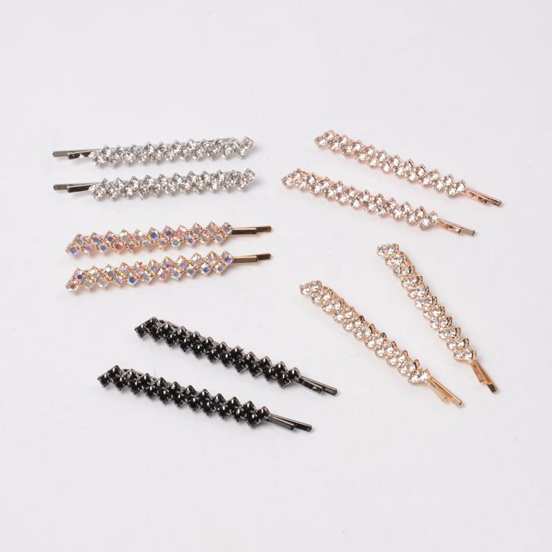 Korean style New hairpin simple fashion bangs clip female headdress side clip hairpin flash diamond hair temperament rhinestone clip