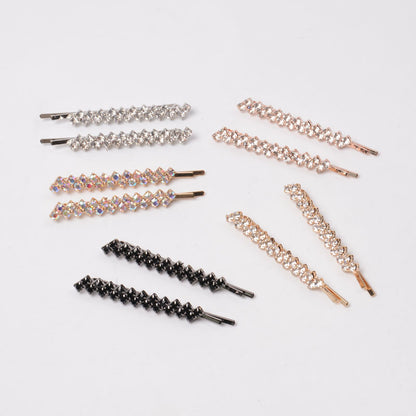 Korean style New hairpin simple fashion bangs clip female headdress side clip hairpin flash diamond hair temperament rhinestone clip