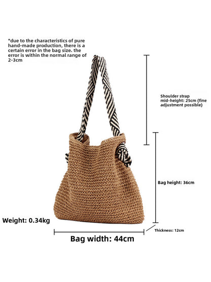 Korean Style Paper Rope Woven Shoulder Bag