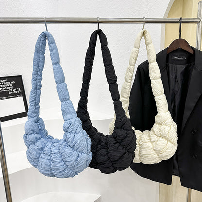 Korean-style Pleated Shoulder Bag