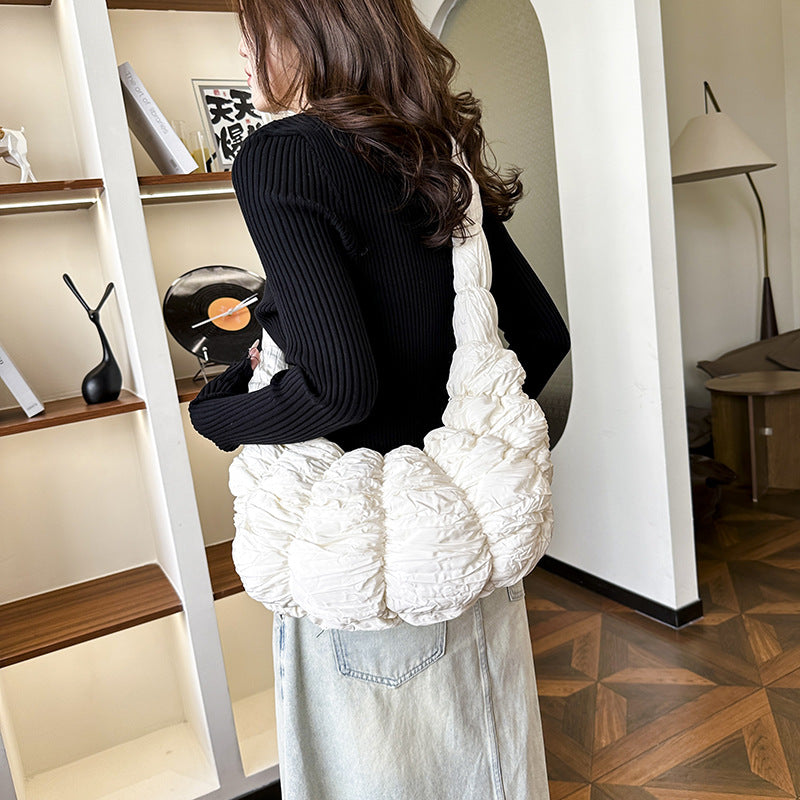 Korean-style Pleated Shoulder Bag