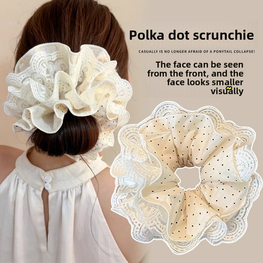 Korean Style Polka Dot Lace Hair Scrunchie