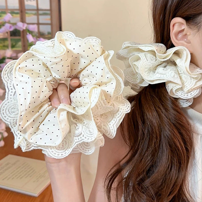 Korean Style Polka Dot Lace Hair Scrunchie