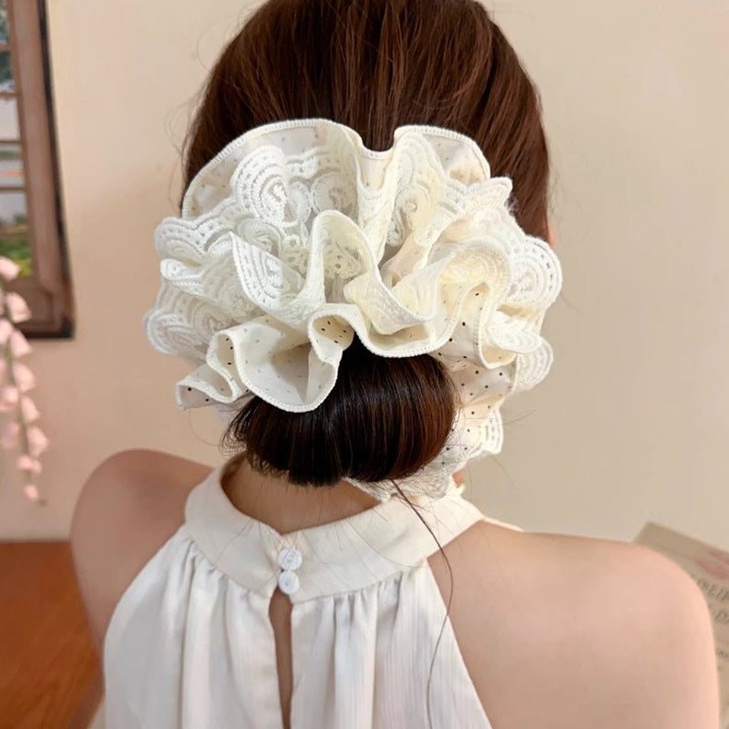 Korean Style Polka Dot Lace Hair Scrunchie