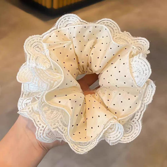 Korean Style Polka Dot Lace Hair Scrunchie