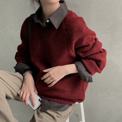 Korean-style relaxed sweater