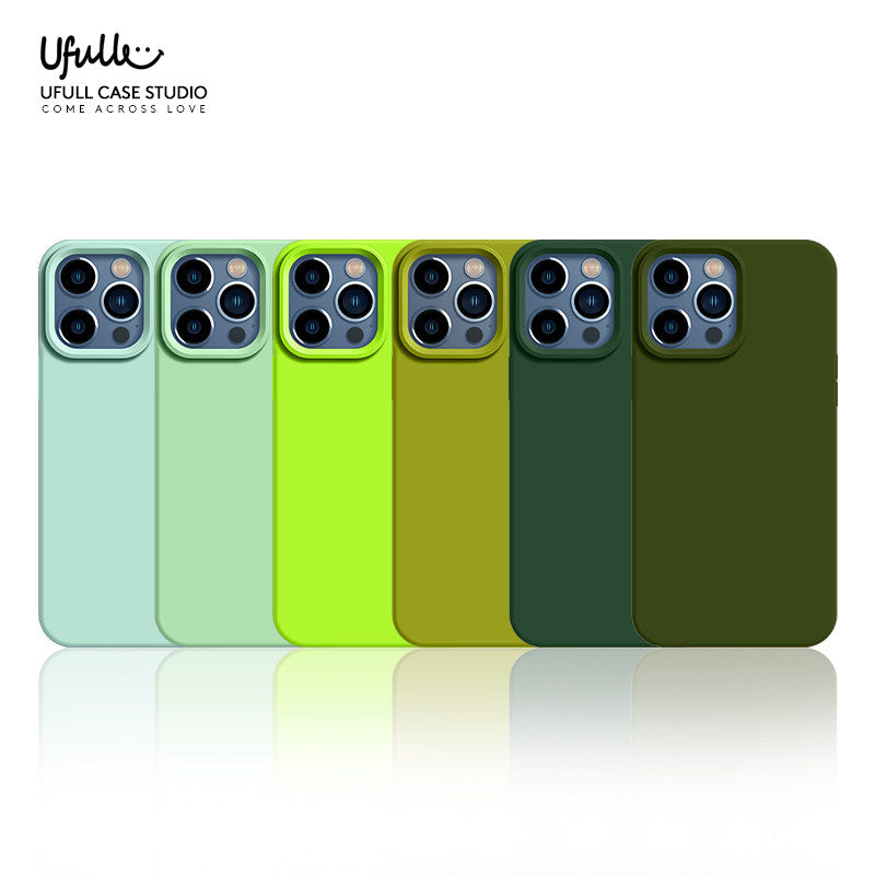 Korean-style solid-color liquid silicone phone case