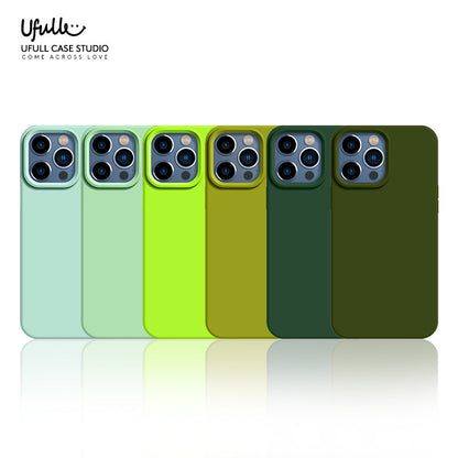 Korean-style solid-color liquid silicone phone case