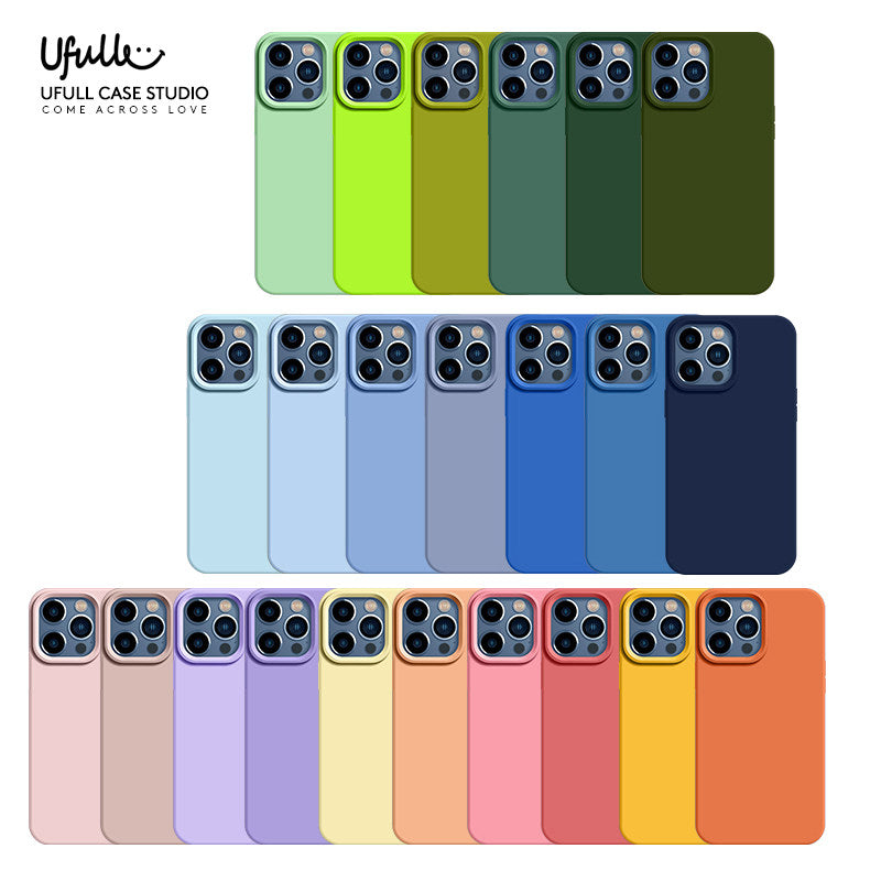 Korean-style solid-color liquid silicone phone case