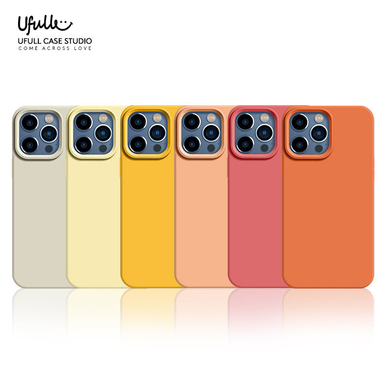 Korean-style solid-color liquid silicone phone case