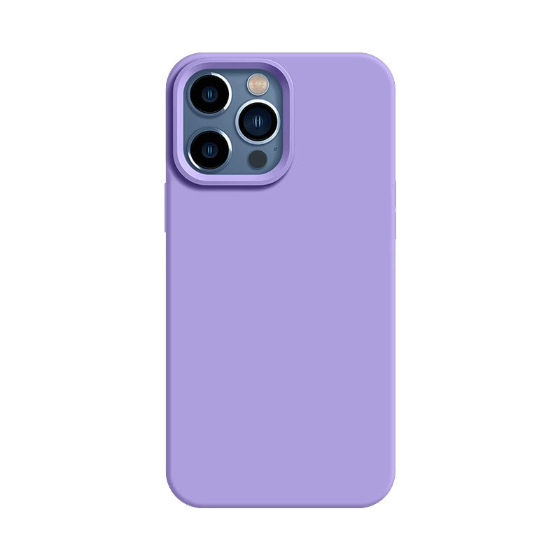 Korean-style solid-color liquid silicone phone case