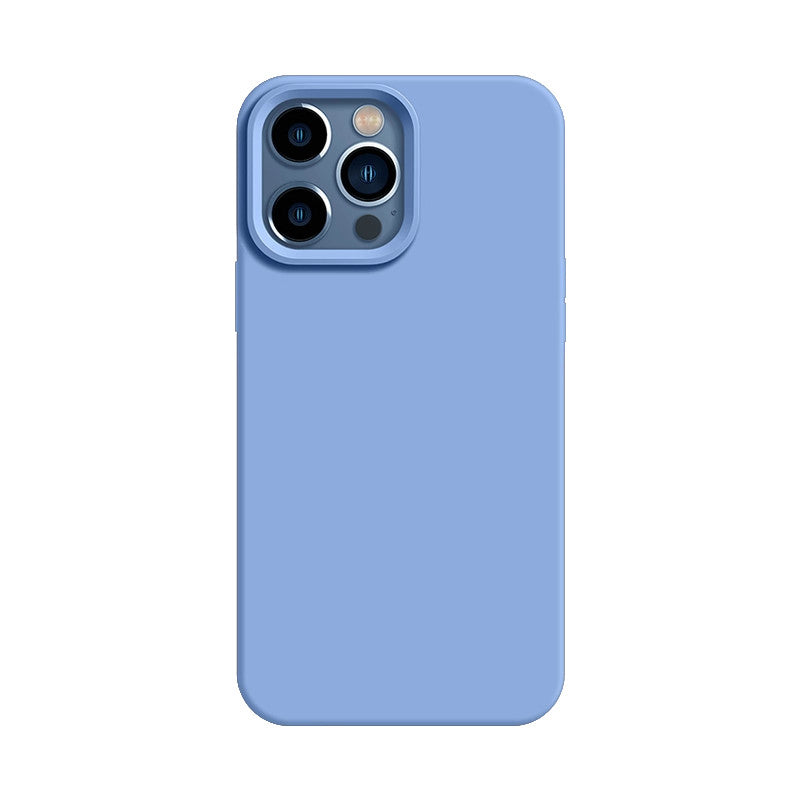 Korean-style solid-color liquid silicone phone case