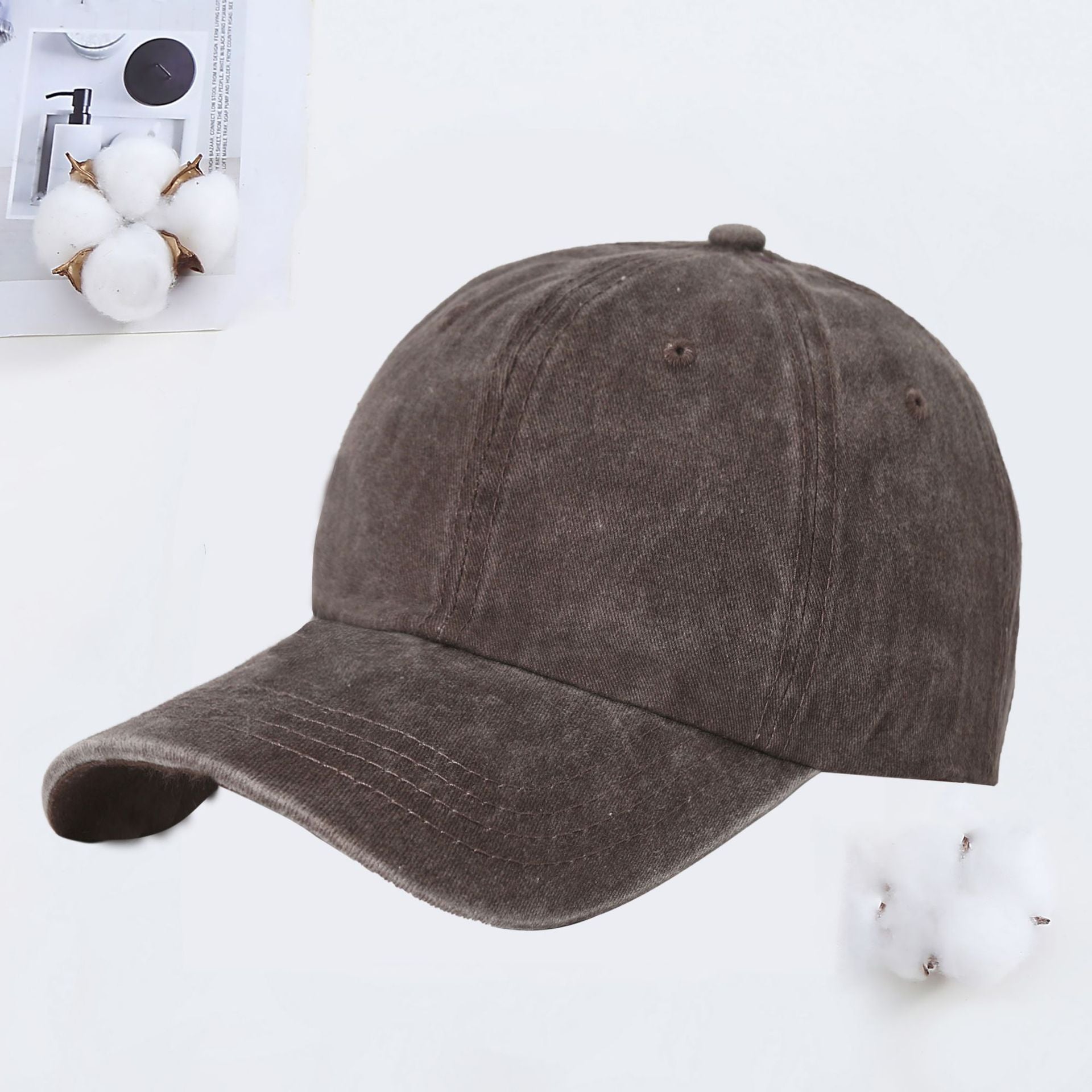 Korean Style Washed Cotton Baseball Cap with Custom Logo