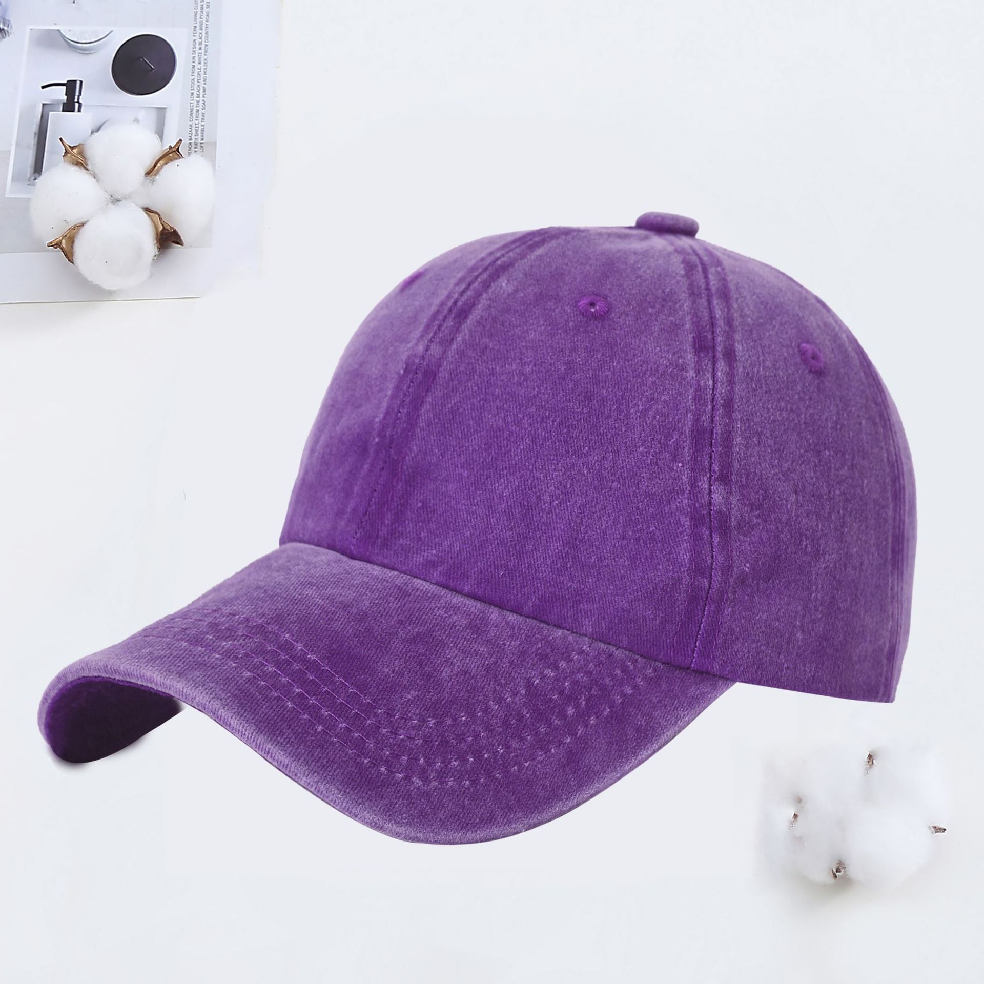Korean Style Washed Cotton Baseball Cap with Custom Logo