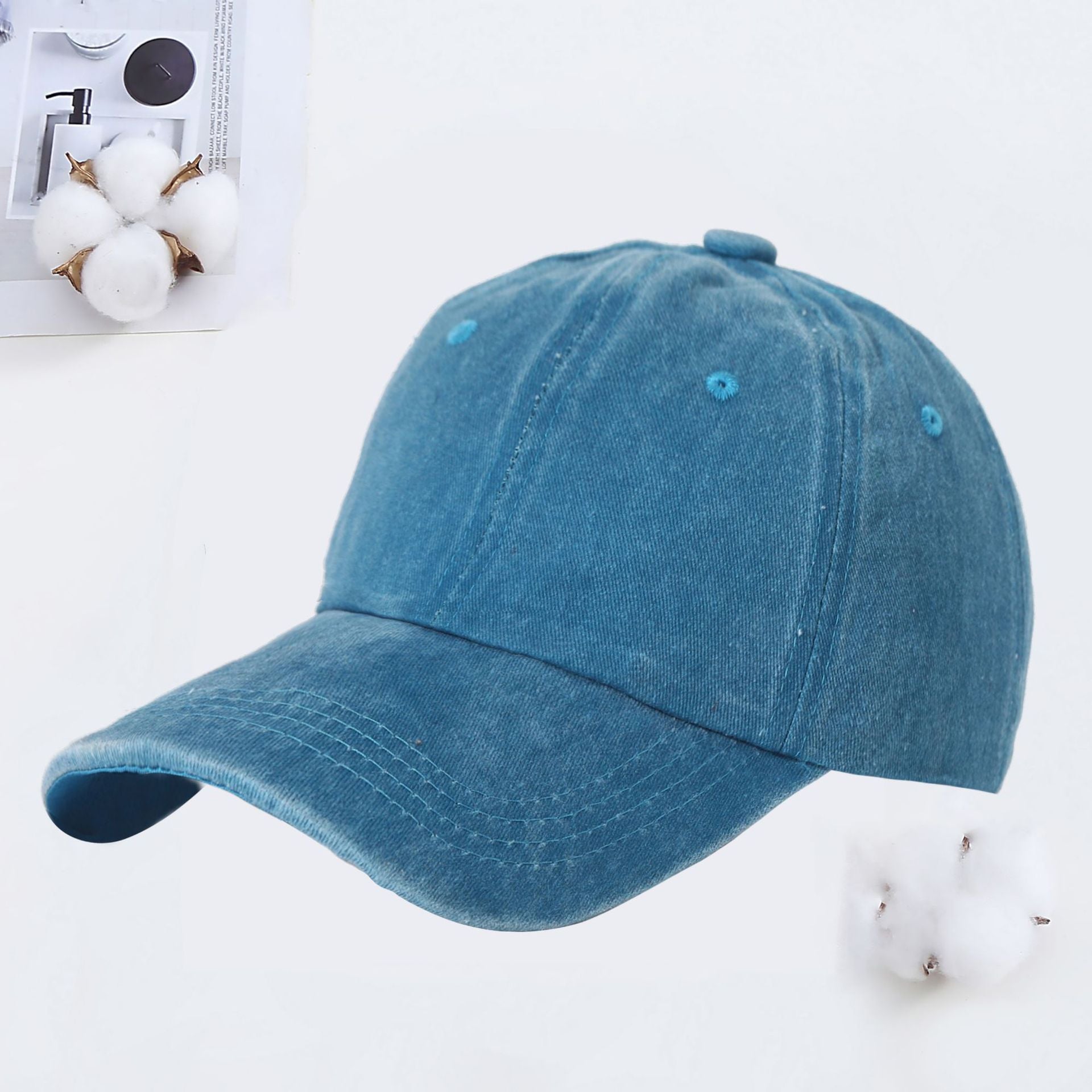 Korean Style Washed Cotton Baseball Cap with Custom Logo