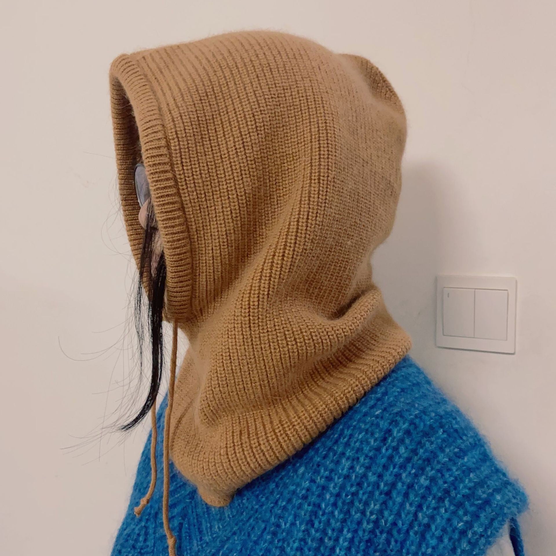 Korean Style Wool Knitted Balaclava Hat for Winter