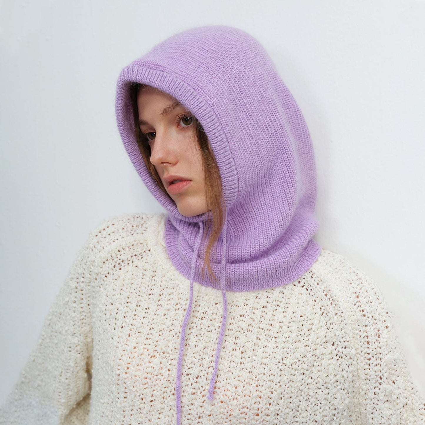 Korean Style Wool Knitted Balaclava Hat for Winter