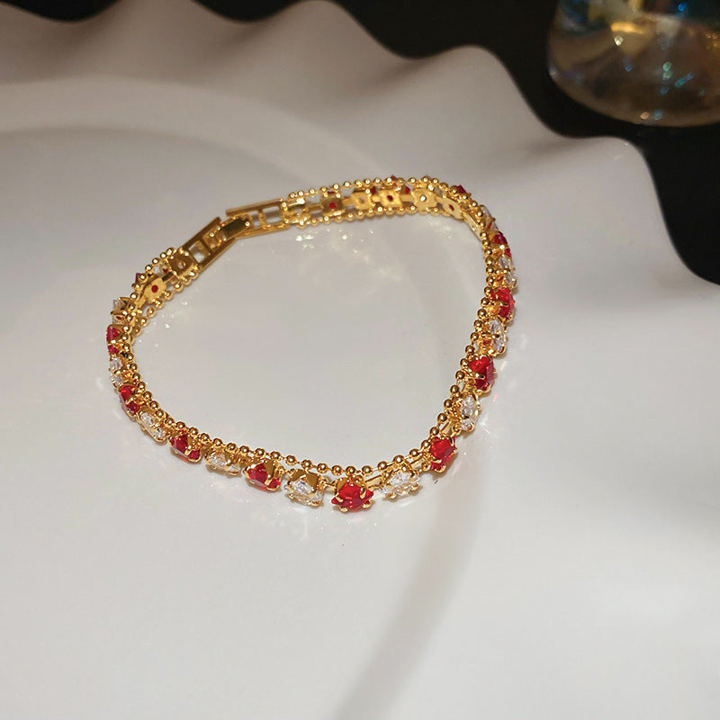 Korean Style Zircon Butterfly Flower Fashion Bracelet