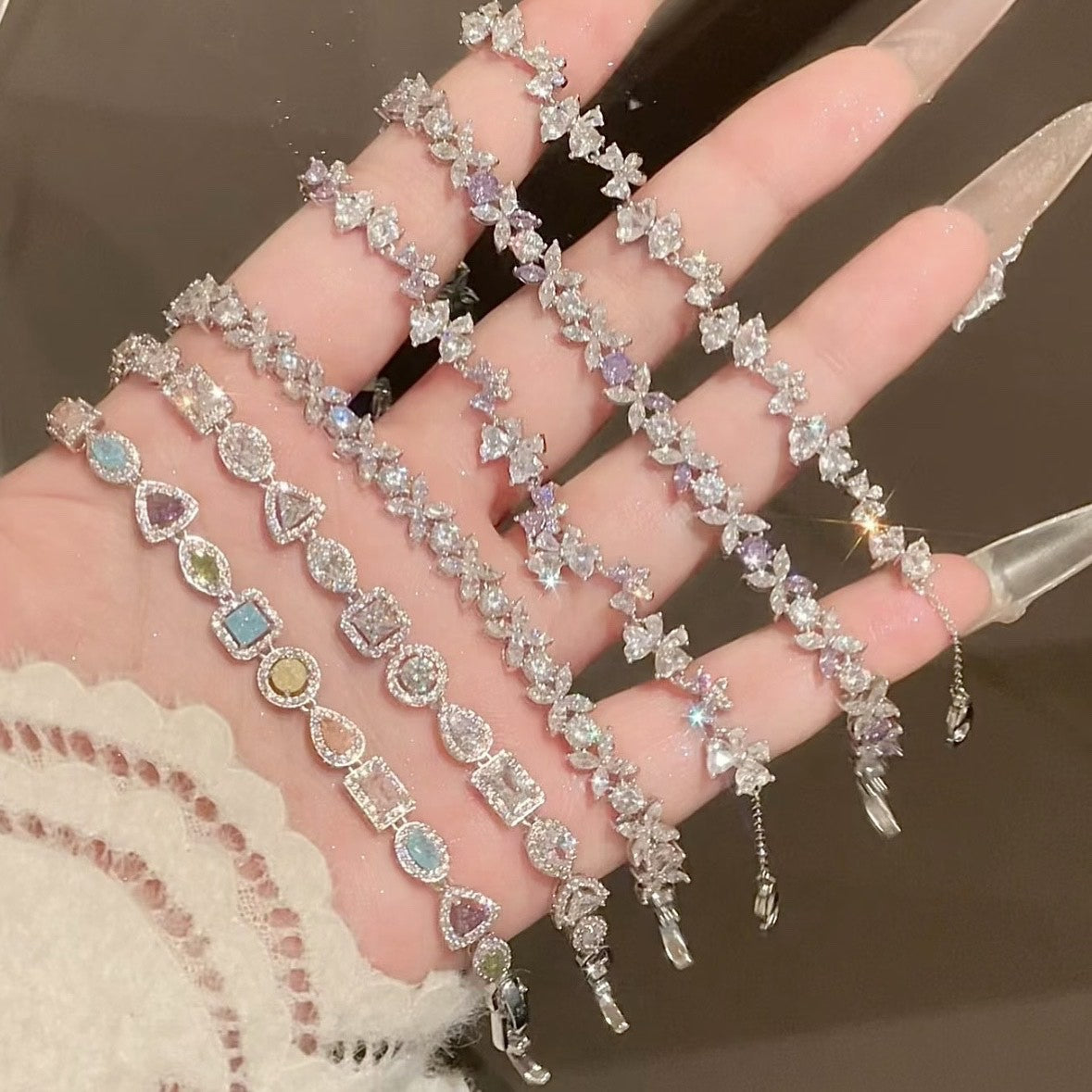 Korean Style Zircon Butterfly Flower Fashion Bracelet