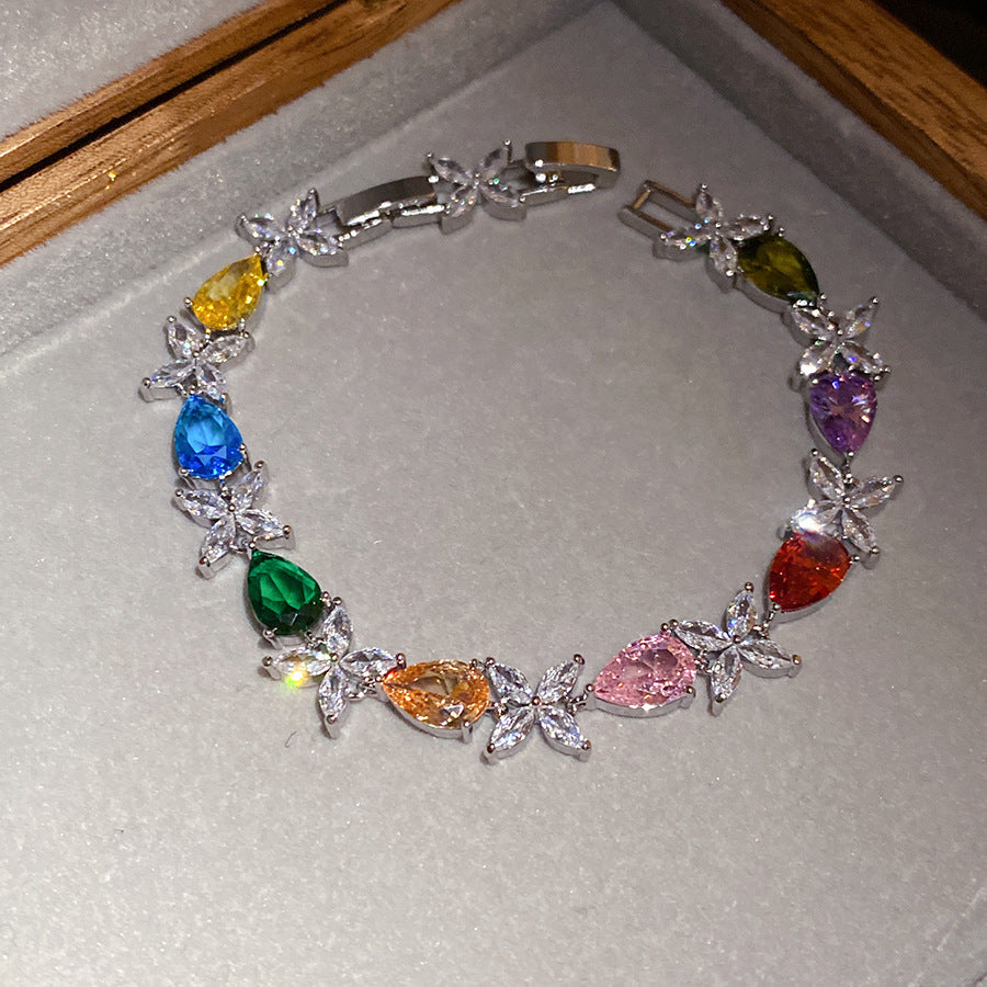 Korean Style Zircon Butterfly Flower Fashion Bracelet