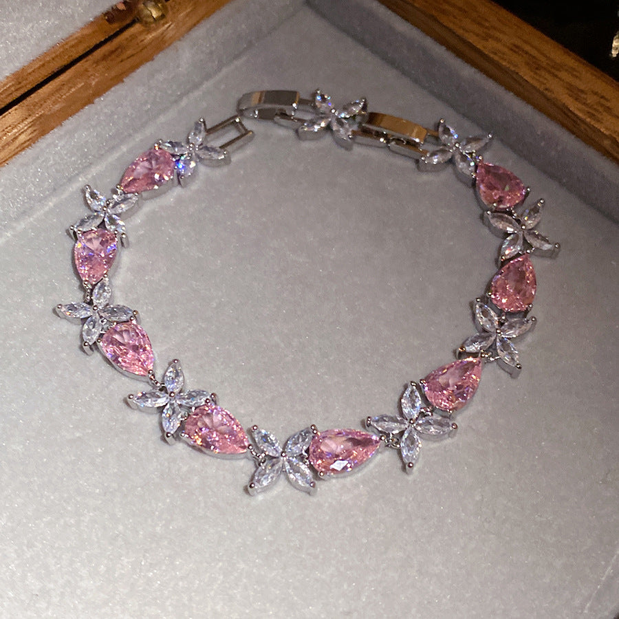 Korean Style Zircon Butterfly Flower Fashion Bracelet