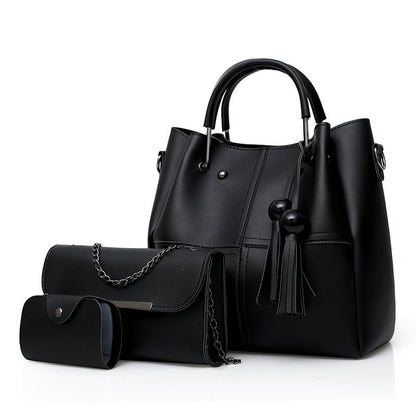 Korean version of solid color bucket bag