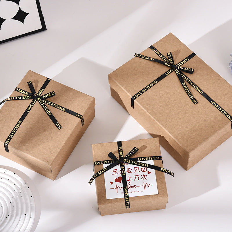 Kraft Paper Square/Rounded Corner Gift Box
