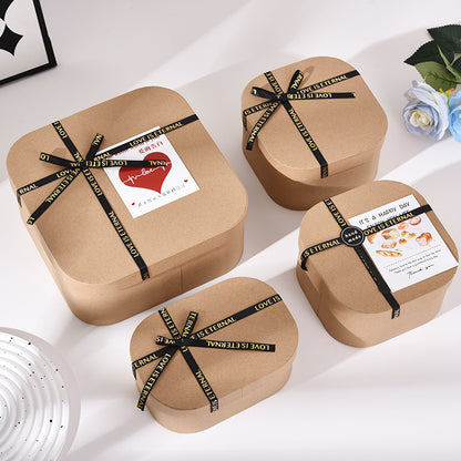 Kraft Paper Square/Rounded Corner Gift Box