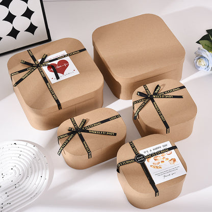 Kraft Paper Square/Rounded Corner Gift Box