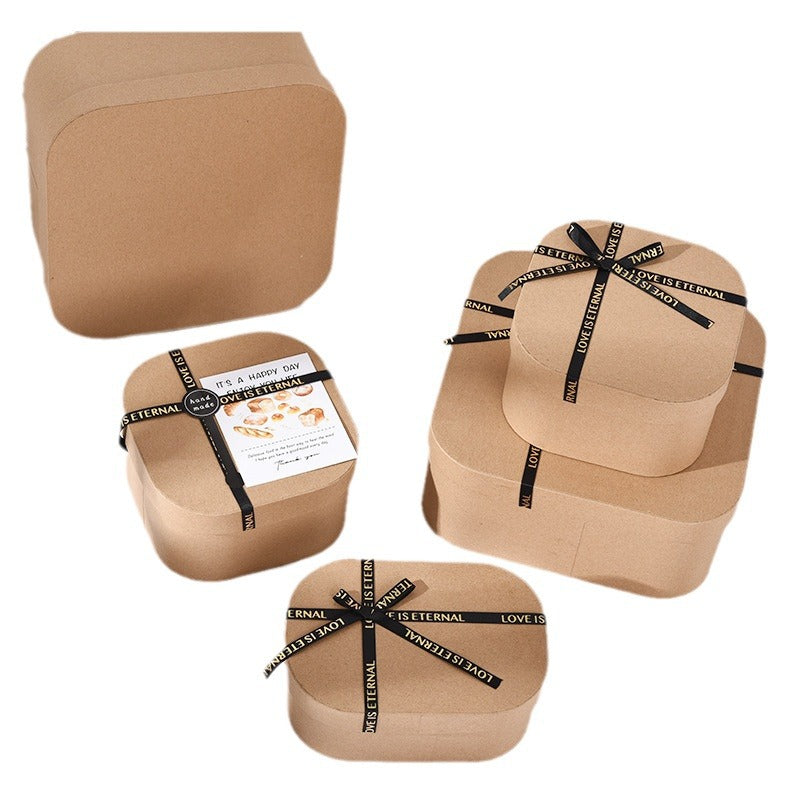 Kraft Paper Square/Rounded Corner Gift Box