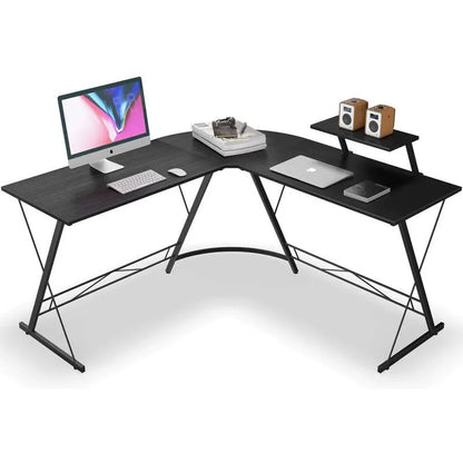 L-Shaped Double Computer Desk