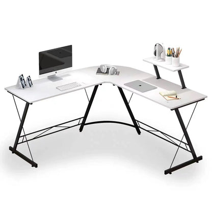 L-Shaped Double Computer Desk
