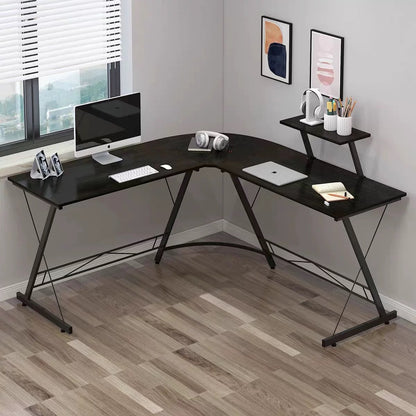 L-Shaped Double Computer Desk