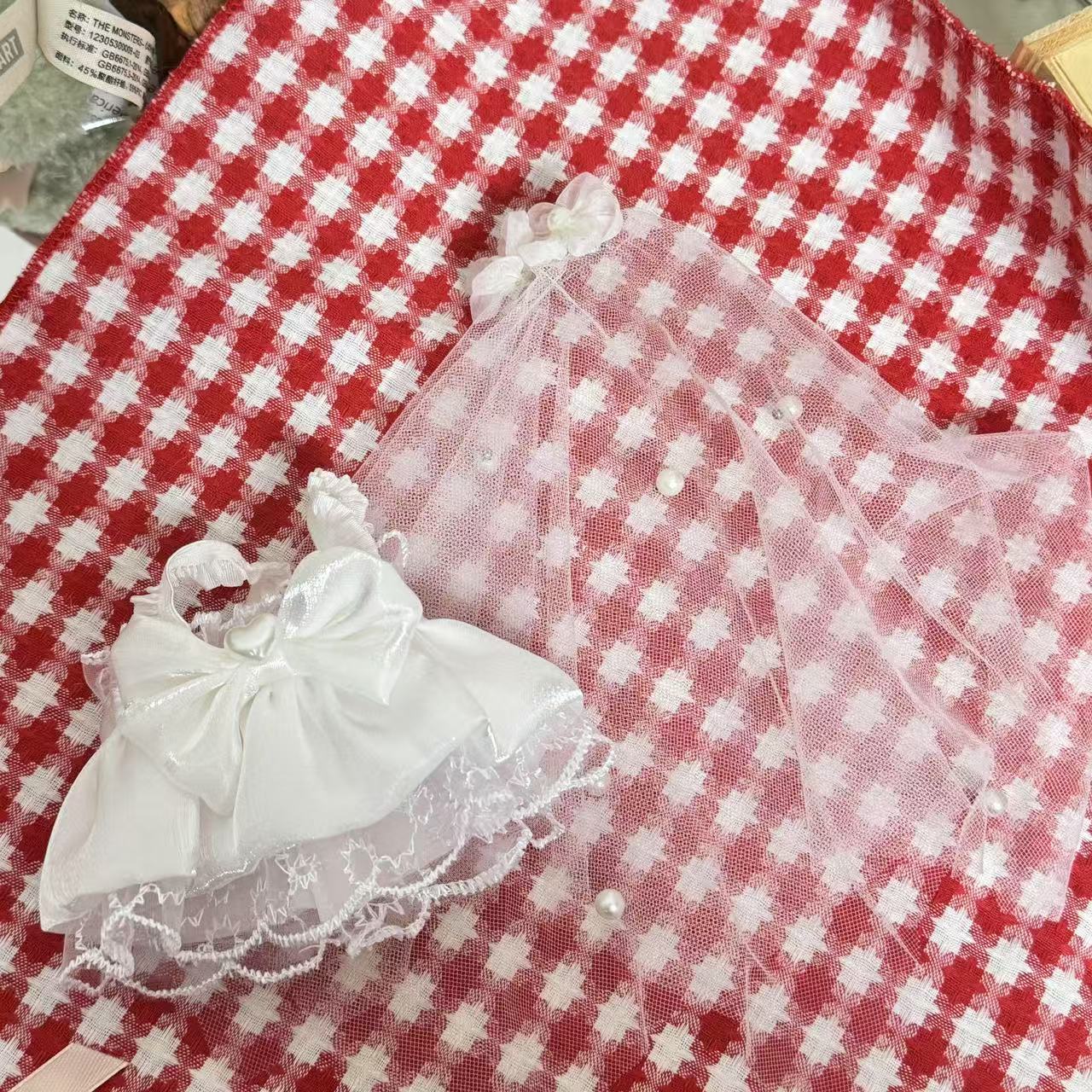 Labubu Doll Clothes Floral Bridal Outfit
