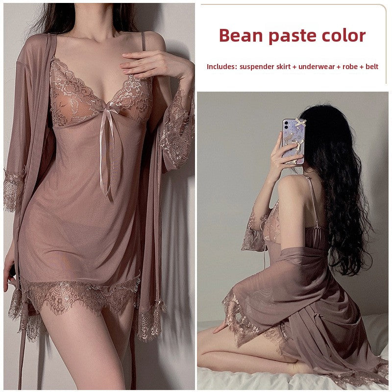 Lace Adjustable Strap Nightgown
