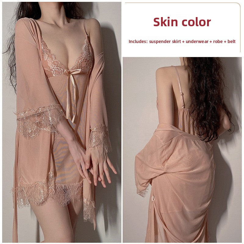 Lace Adjustable Strap Nightgown