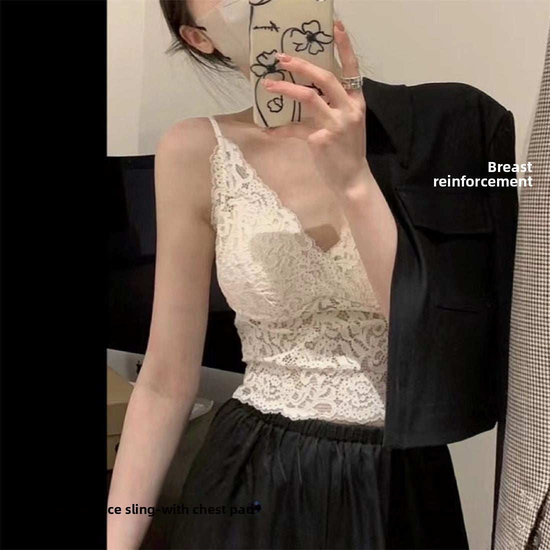 Lace-backed lingerie for women