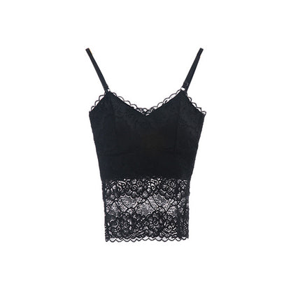 Lace Camisole Slim Fit V-Neck Backless Top