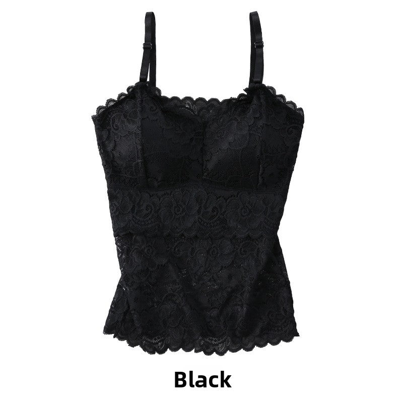Lace Camisole Slim Fit V-Neck Backless Top