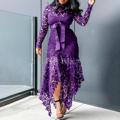 Lace Cut Out Long Sleeve Dress