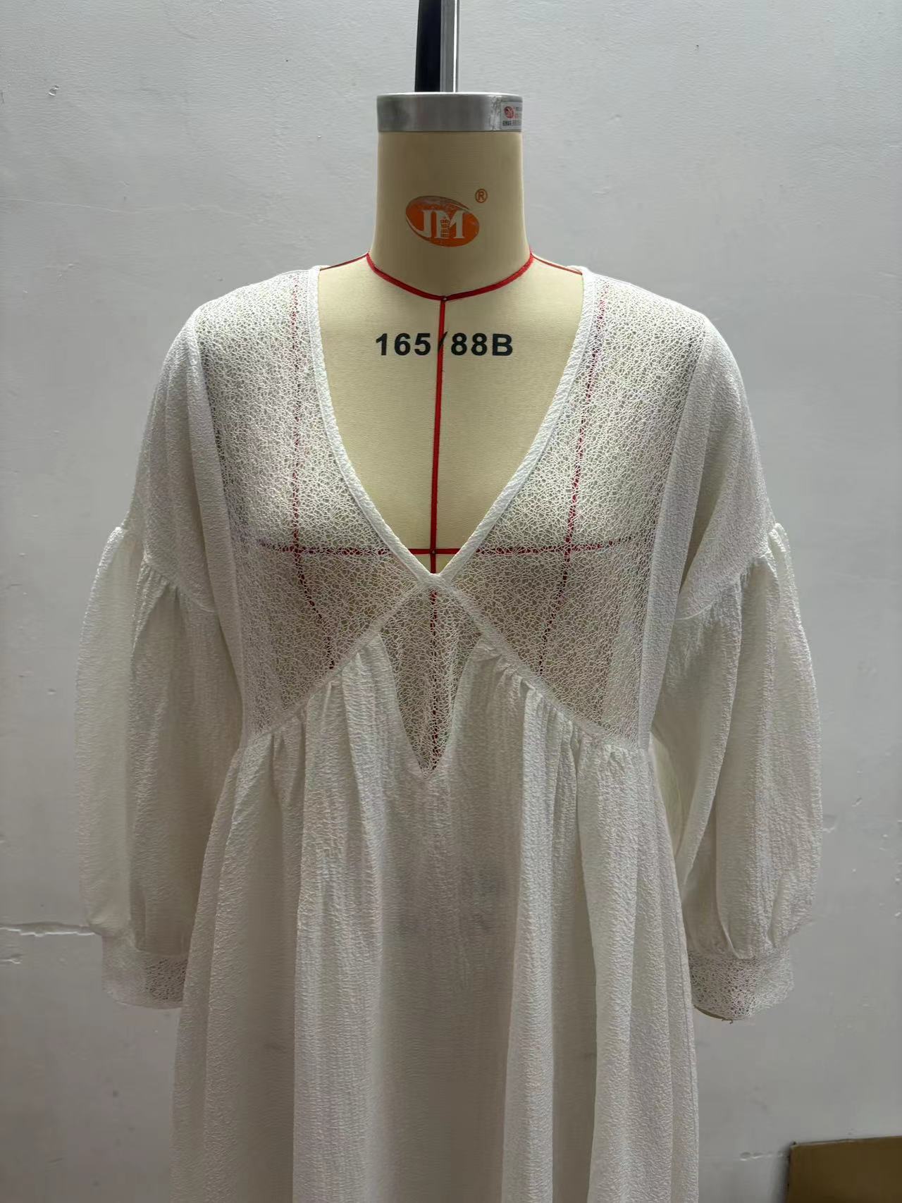 Lace Cut Out Splicing Loose Long Sleeve Dress