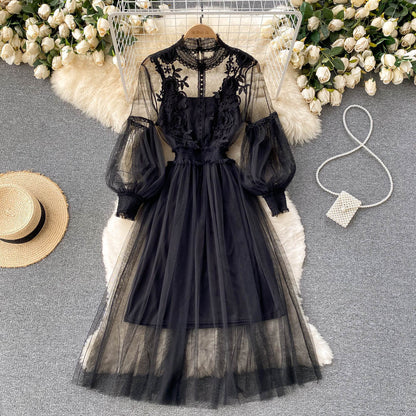 Lace Floral Mesh Skirt